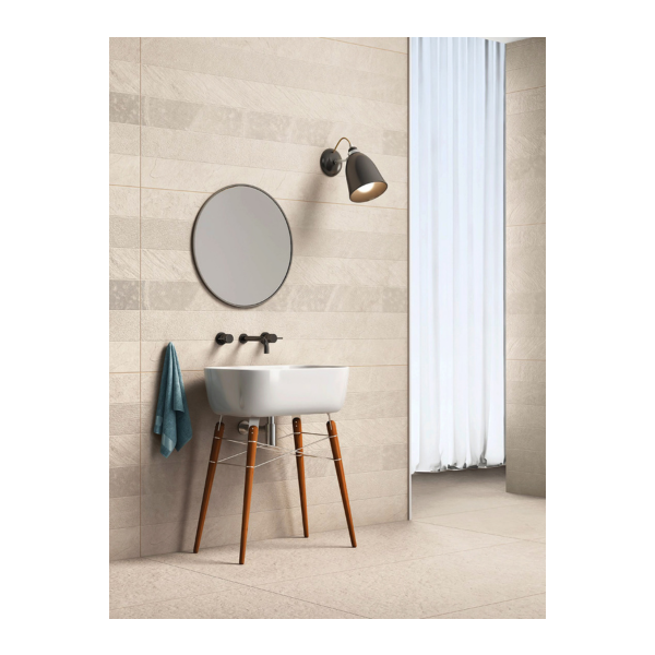 Matt beige tile with pattern