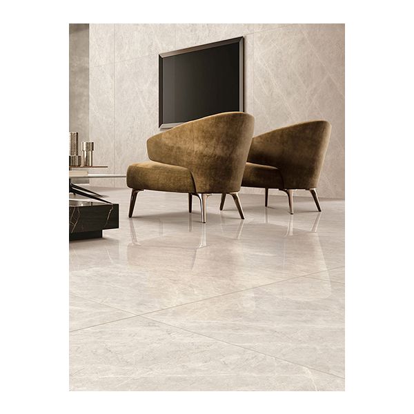 Close-up of Provence Ice tile showcasing its shiny and mirror-like glossy coating